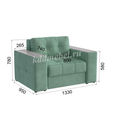 Кресло-кровать Нави (Мятный/Холст белый)