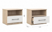 Тумба прикроватная Аврора (2 шт) (Дуб Сонома/Белый)