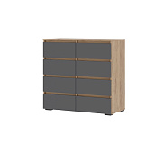 Комод Хелен 8 ящиков КМ 04 (Крафт золотой/Графит серый)