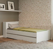 Кровать Ксения 0.9 с настилом без прикроватного блока (Белый)